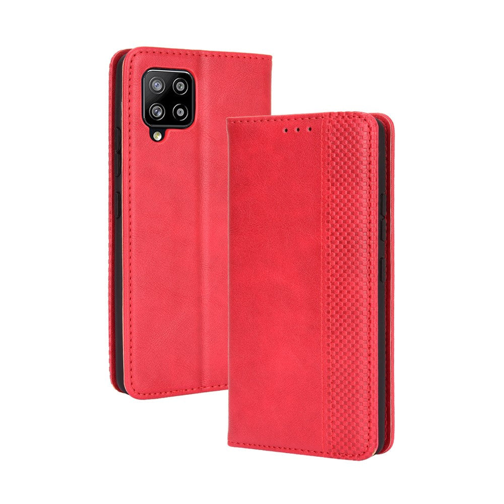 Lædercover til Samsung Galaxy A42 5G med pung og stander i vintage-stil
