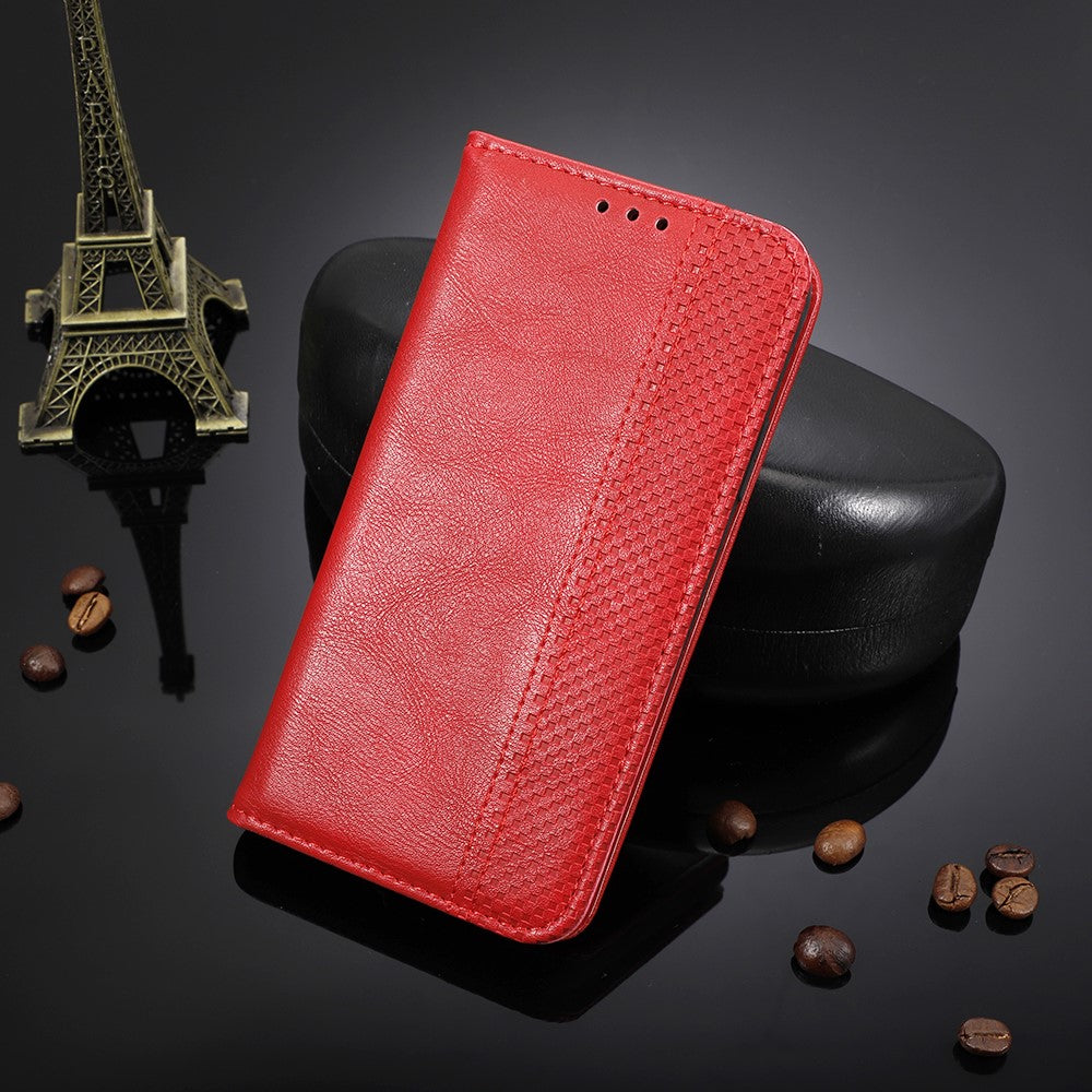 Lædercover til Samsung Galaxy A42 5G med pung og stander i vintage-stil