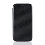For Samsung Galaxy A42 5G Carbon Fiber Texture Leather Phone Case Auto-absorbed Phone Flip Protective Cover with Card Holder
