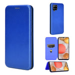 For Samsung Galaxy A42 5G Carbon Fiber Texture Leather Phone Case Auto-absorbed Phone Flip Protective Cover with Card Holder