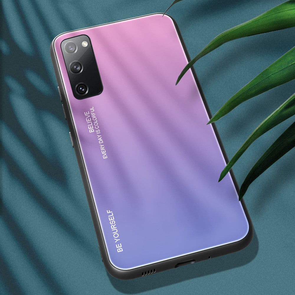 Gradient Tempered Glass PC TPU Hybrid Case for Samsung Galaxy S20 FE 4G/FE 5G/S20 Lite/S20 FE 2022