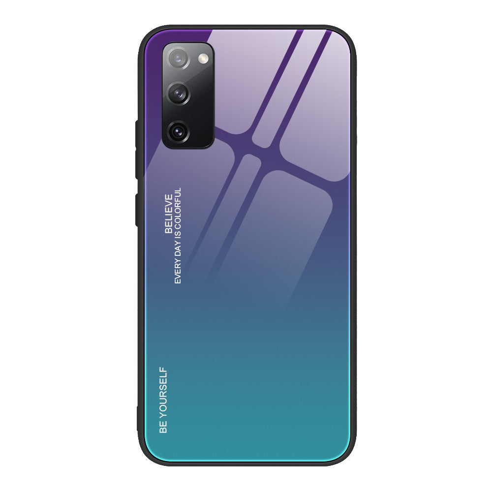 Gradient Tempered Glass PC TPU Hybrid Case for Samsung Galaxy S20 FE 4G/FE 5G/S20 Lite/S20 FE 2022