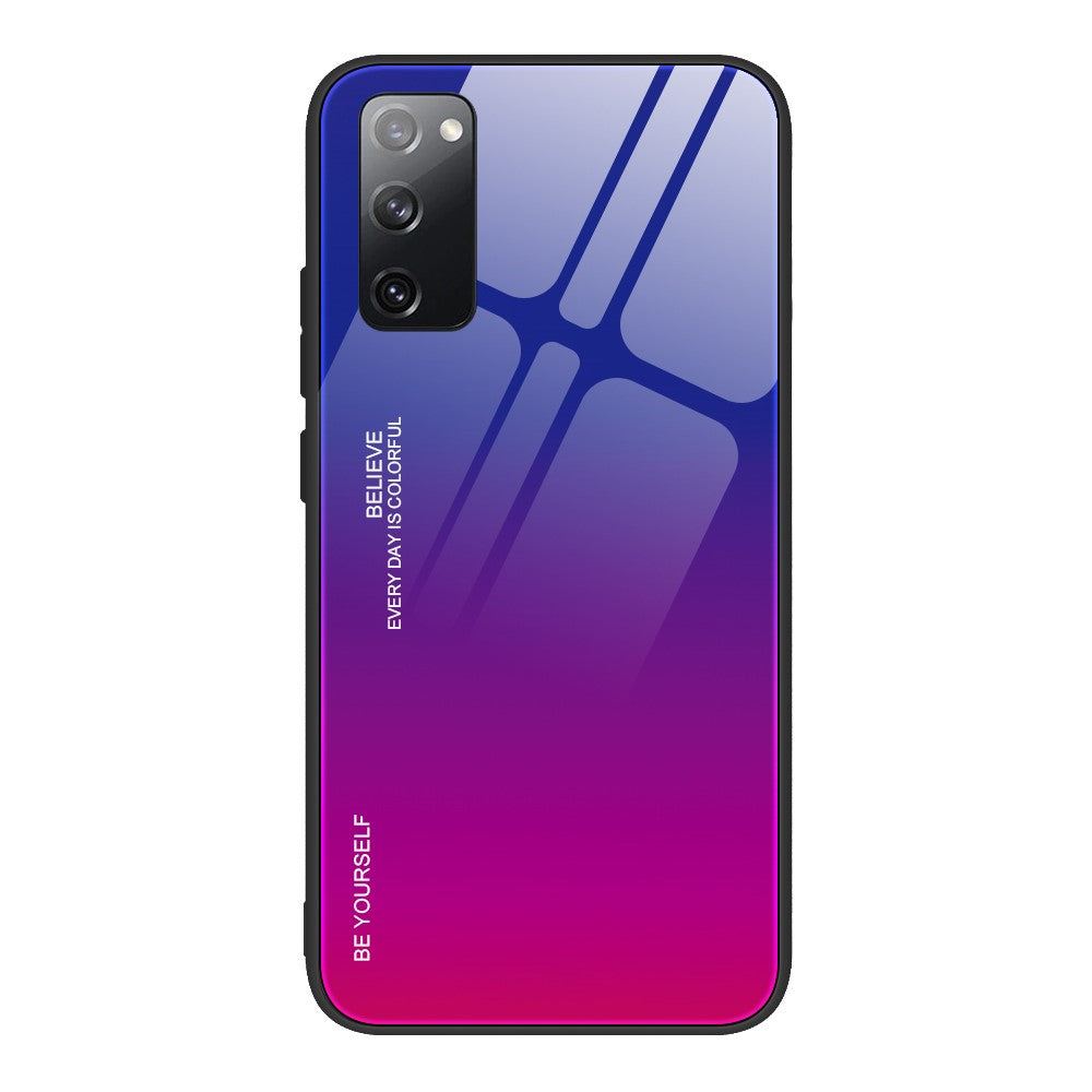 Gradient Tempered Glass PC TPU Hybrid Case for Samsung Galaxy S20 FE 4G/FE 5G/S20 Lite/S20 FE 2022