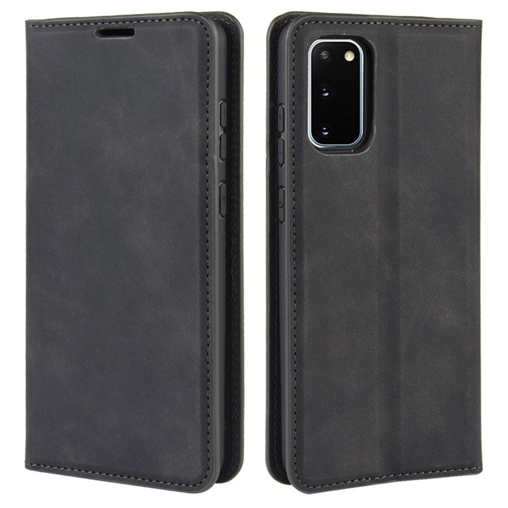 Silky Touch Leather Shell Case for Samsung Galaxy S20 FE 4G / FE 5G / S20 Lite / S20 FE 2022