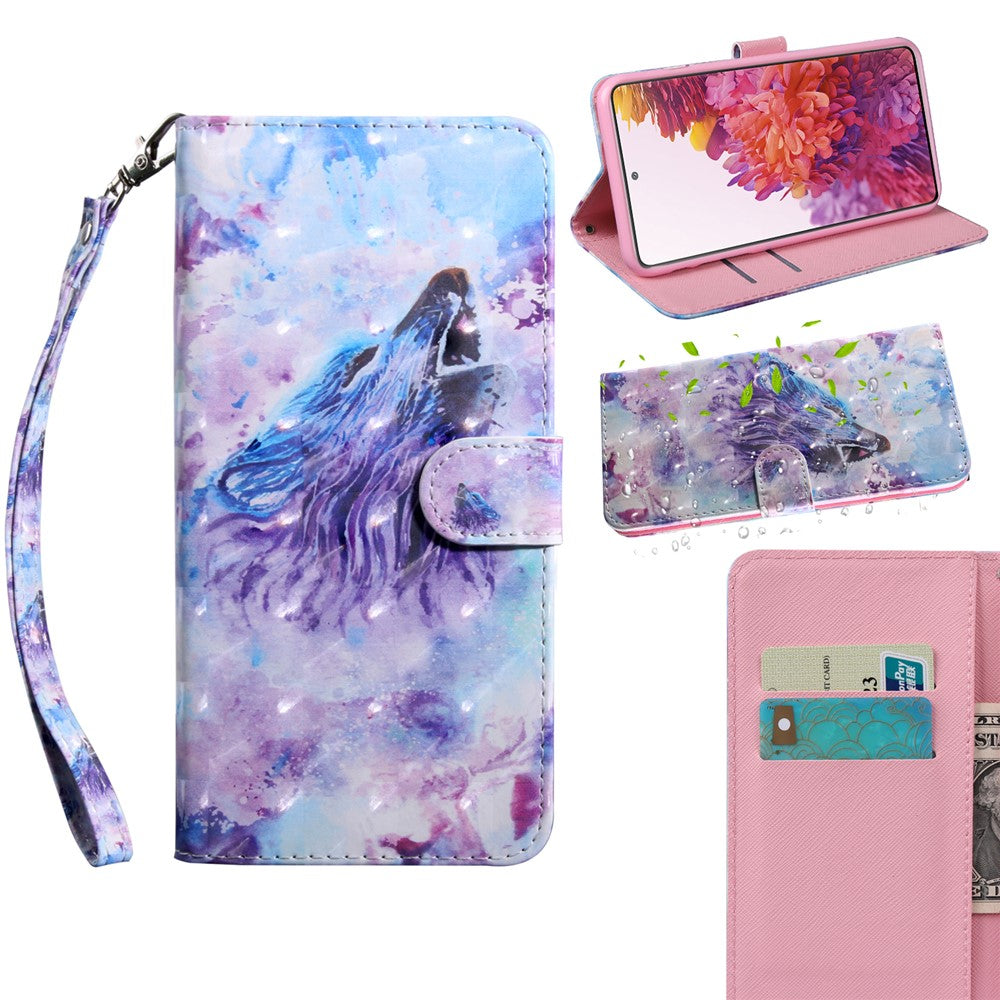 Light Spot Decor Pattern Printing Wallet Stand Leather Cover Case for Samsung Galaxy S20 FE 4G/FE 5G/S20 Lite/S20 FE 2022