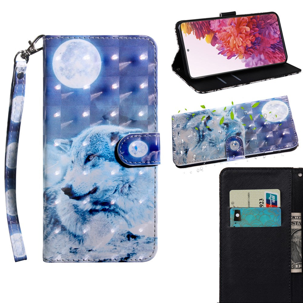 Light Spot Decor Pattern Printing Wallet Stand Leather Cover Case for Samsung Galaxy S20 FE 4G/FE 5G/S20 Lite/S20 FE 2022