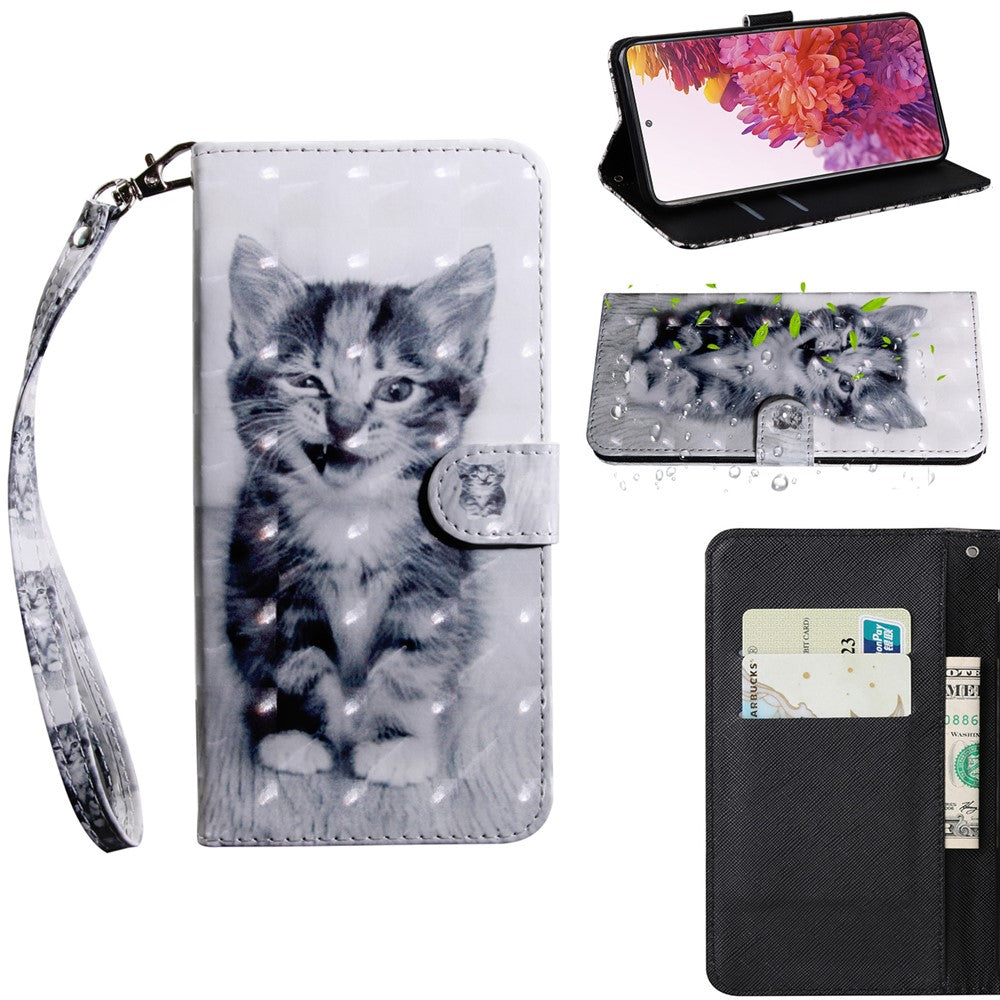 Light Spot Decor Pattern Printing Wallet Stand Leather Cover Case for Samsung Galaxy S20 FE 4G/FE 5G/S20 Lite/S20 FE 2022