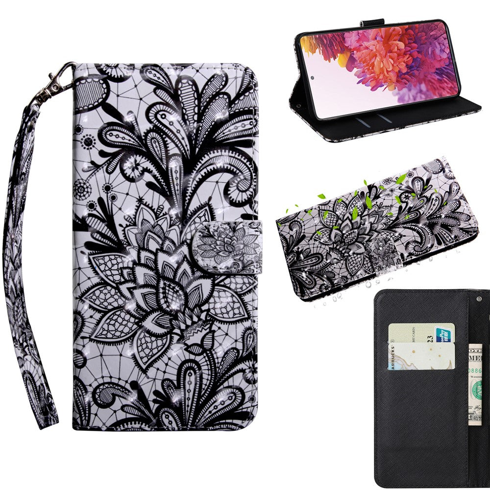 Light Spot Decor Pattern Printing Wallet Stand Leather Cover Case for Samsung Galaxy S20 FE 4G/FE 5G/S20 Lite/S20 FE 2022