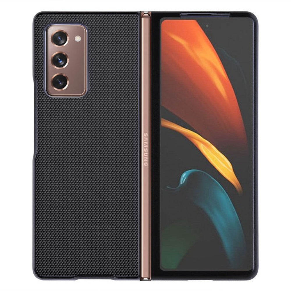 Blødt silikonecover med nylontekstur til Samsung Galaxy Z Fold2 5G