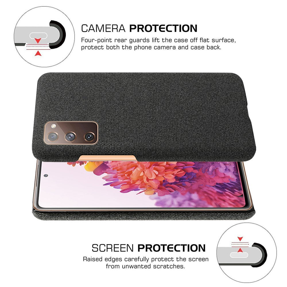 Cloth Texture Plastic Back Case for Samsung Galaxy S20 FE 4G/FE 5G/S20 Lite/S20 FE 2022