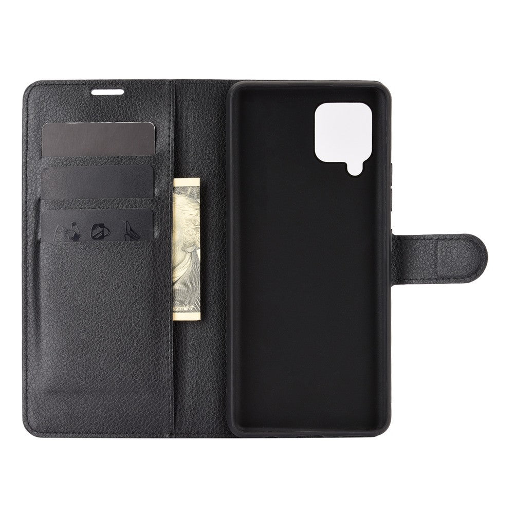 Litchi Texture Wallet Stand Leather Shell Protective Cover for Samsung Galaxy A42 5G
