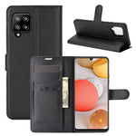 Litchi Texture Wallet Stand Leather Shell Protective Cover for Samsung Galaxy A42 5G