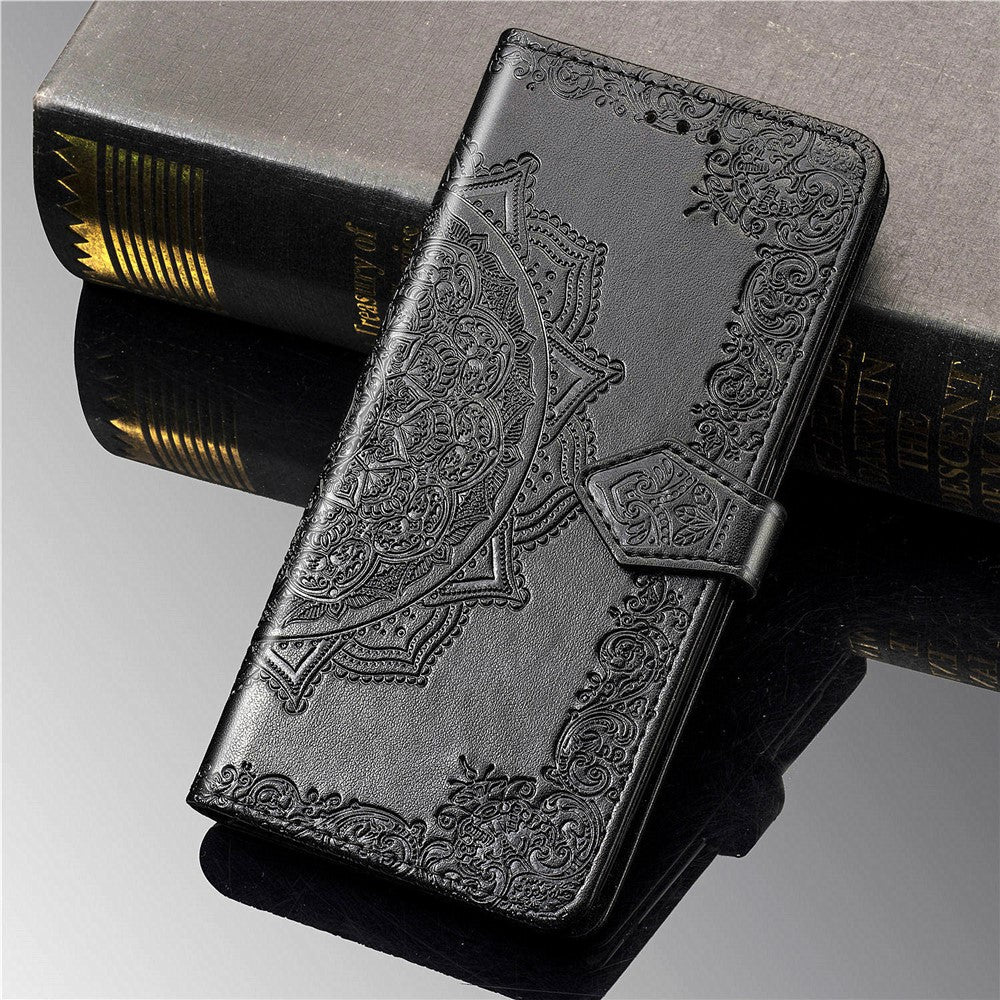 Embossed Mandala Flower Wallet Leather Shell for Samsung Galaxy S20 FE 4G/FE 5G/S20 Lite/S20 FE 2022