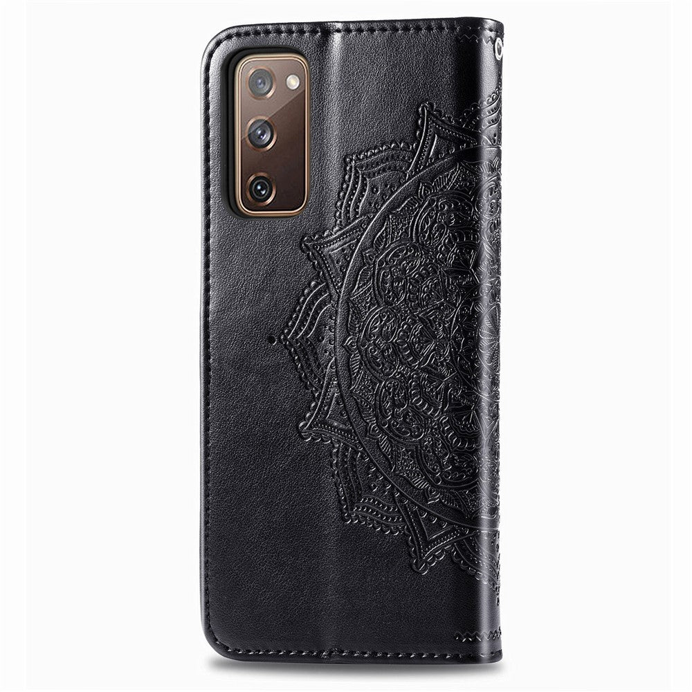 Embossed Mandala Flower Wallet Leather Shell for Samsung Galaxy S20 FE 4G/FE 5G/S20 Lite/S20 FE 2022