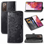 Embossed Mandala Flower Wallet Leather Shell for Samsung Galaxy S20 FE 4G/FE 5G/S20 Lite/S20 FE 2022