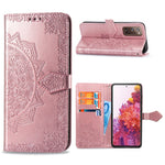 Embossed Mandala Flower Wallet Leather Shell for Samsung Galaxy S20 FE 4G/FE 5G/S20 Lite/S20 FE 2022