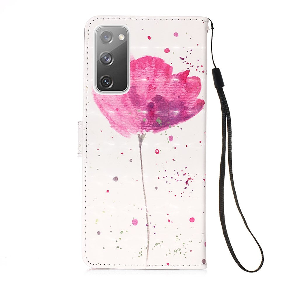 Pattern Printing Wallet Stand Leather Phone Casing with Strap for Samsung Galaxy S20 FE 4G / FE 5G / S20 Lite / S20 FE 2022