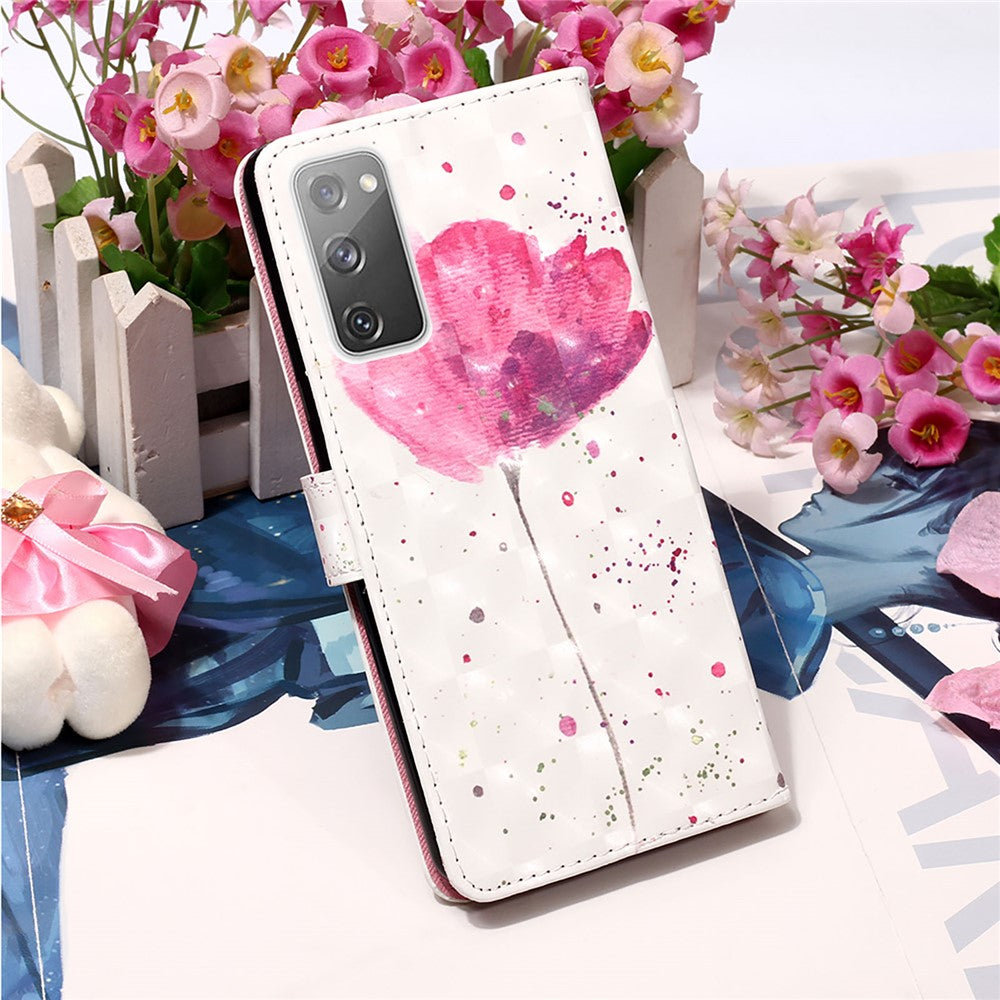 Pattern Printing Wallet Stand Leather Phone Casing with Strap for Samsung Galaxy S20 FE 4G / FE 5G / S20 Lite / S20 FE 2022