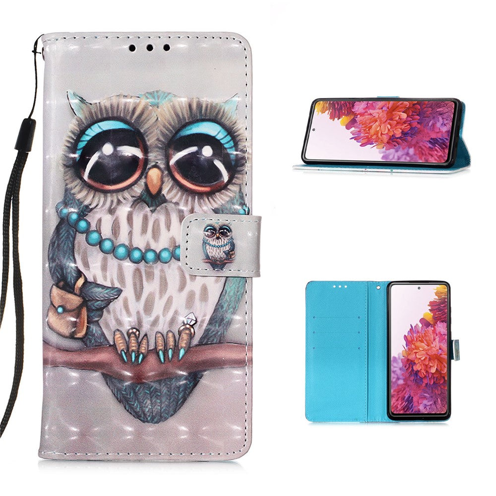 Pattern Printing Wallet Stand Leather Phone Casing with Strap for Samsung Galaxy S20 FE 4G / FE 5G / S20 Lite / S20 FE 2022