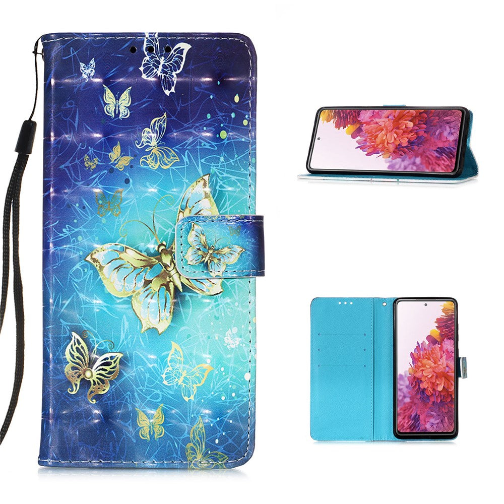 Pattern Printing Wallet Stand Leather Phone Casing with Strap for Samsung Galaxy S20 FE 4G / FE 5G / S20 Lite / S20 FE 2022