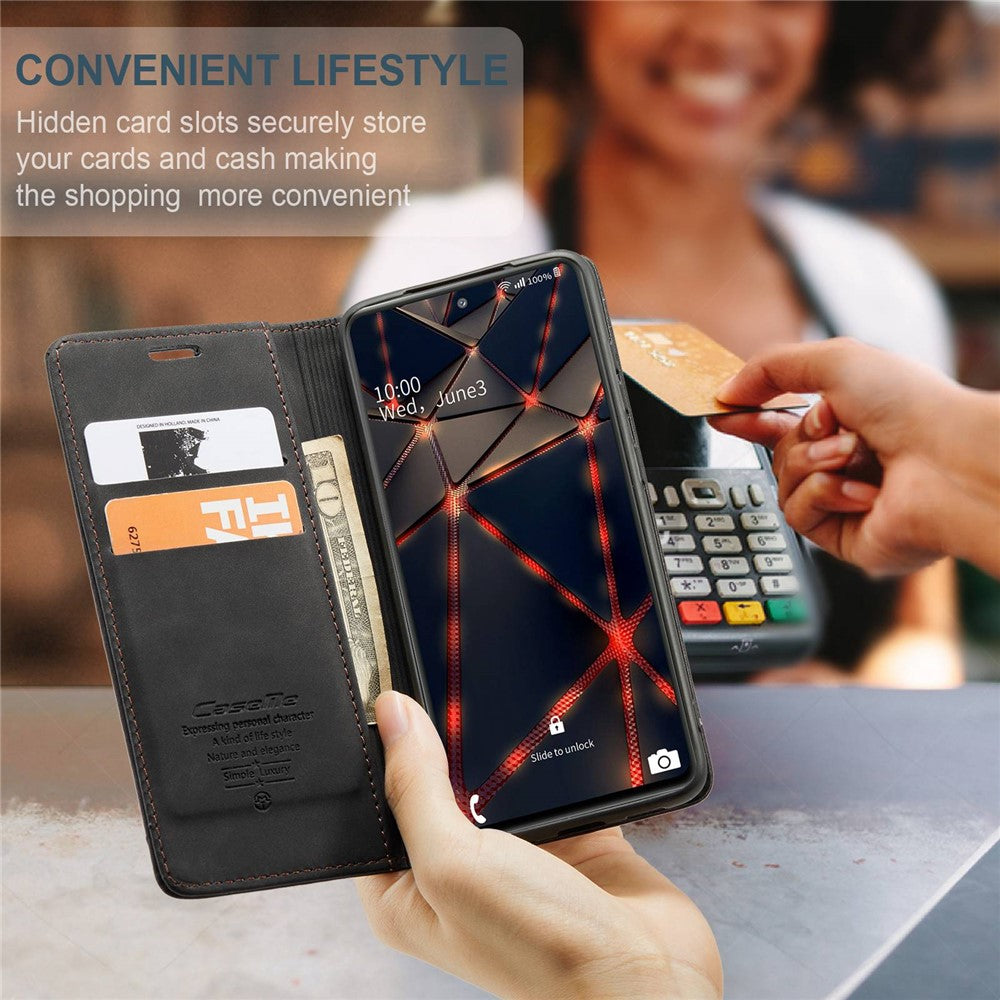 CASEME 013 Series Phone Cover for Samsung Galaxy S20 FE 4G/FE 5G/S20 Lite/S20 FE 2022 Auto-absorbed Leather Stand Wallet Case