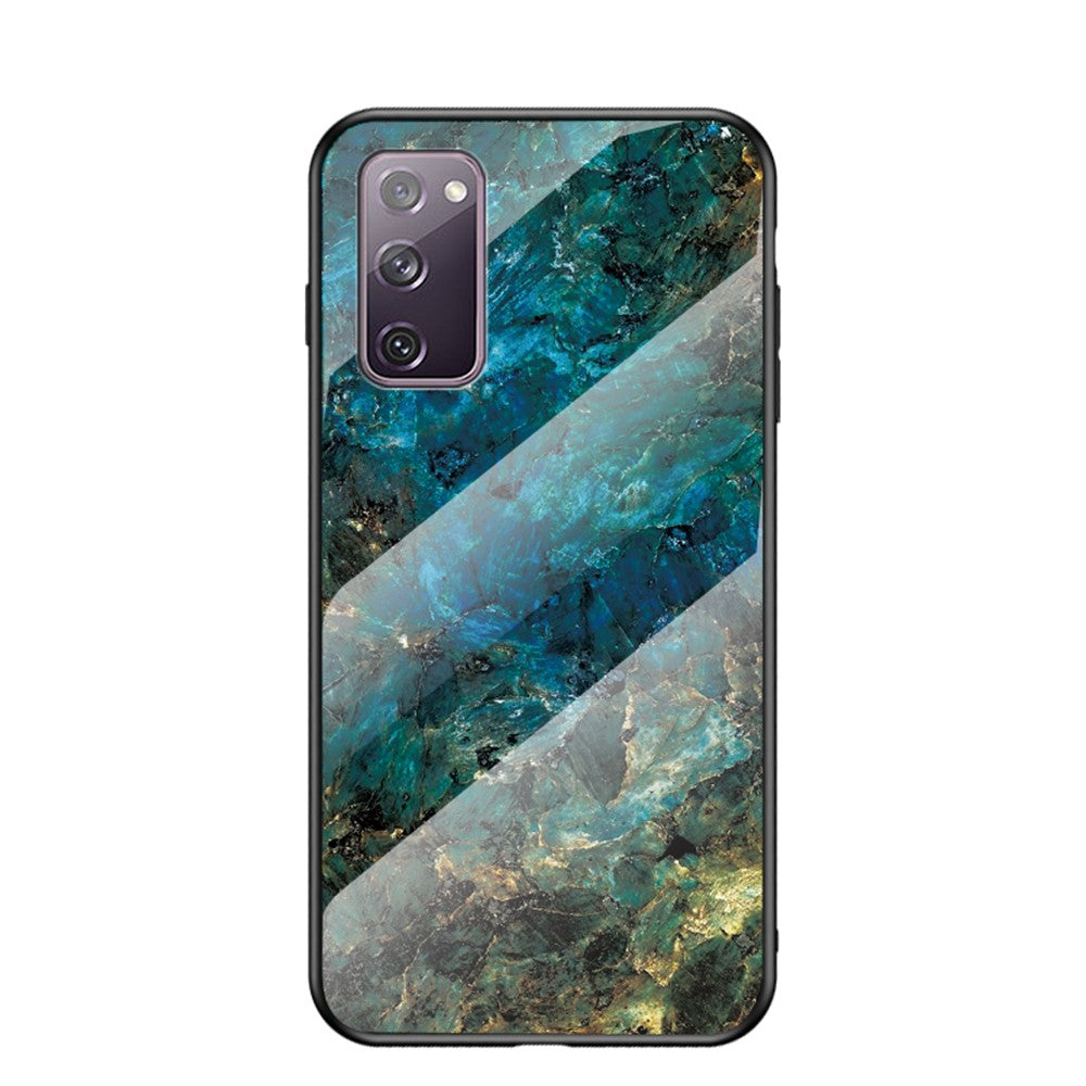 Marble Grain Pattern Tempered Glass PC + TPU Combo Case for Samsung Galaxy S20 FE 5G/Fan Edition 5G/S20 FE/Fan Edition/S20 Lite/S20 FE 2022