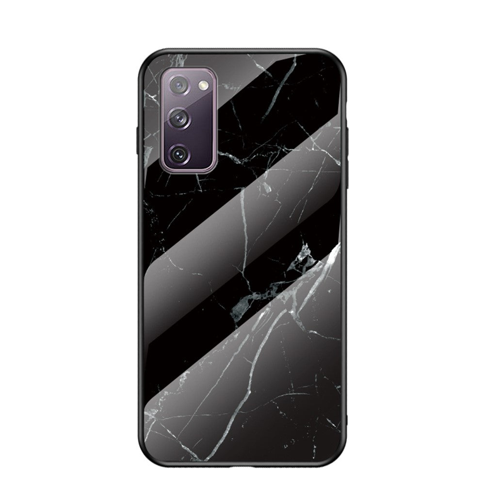 Marble Grain Pattern Tempered Glass PC + TPU Combo Case for Samsung Galaxy S20 FE 5G/Fan Edition 5G/S20 FE/Fan Edition/S20 Lite/S20 FE 2022