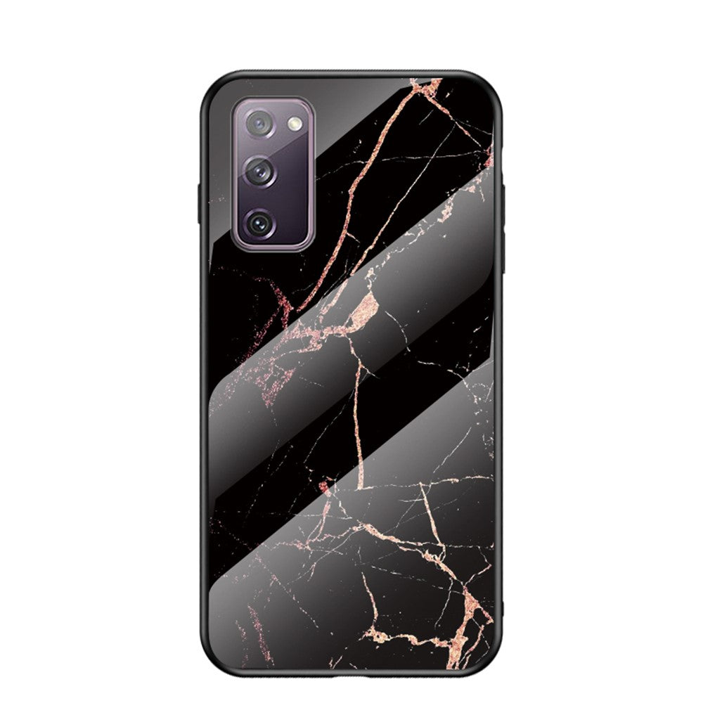 Marble Grain Pattern Tempered Glass PC + TPU Combo Case for Samsung Galaxy S20 FE 5G/Fan Edition 5G/S20 FE/Fan Edition/S20 Lite/S20 FE 2022
