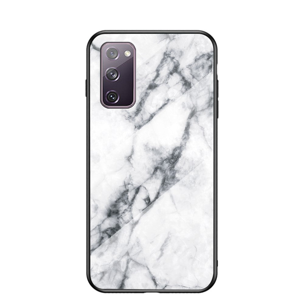 Marble Grain Pattern Tempered Glass PC + TPU Combo Case for Samsung Galaxy S20 FE 5G/Fan Edition 5G/S20 FE/Fan Edition/S20 Lite/S20 FE 2022