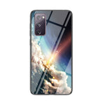 Kombinationscover med stjernehimmelmønster i hærdet glas + PC + TPU til Samsung Galaxy S20 FE 5G/Fan Edition 5G/S20 FE/Fan Edition/S20 Lite/S20 FE 2022