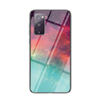 Kombinationscover med stjernehimmelmønster i hærdet glas + PC + TPU til Samsung Galaxy S20 FE 5G/Fan Edition 5G/S20 FE/Fan Edition/S20 Lite/S20 FE 2022