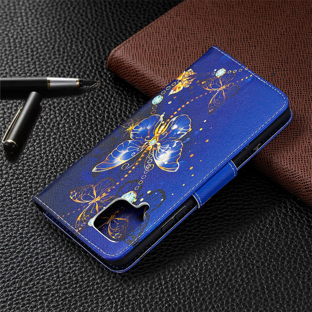 Mönstertryck Plånboksstativ Flip Läder Telefonfodral för Samsung Galaxy A42 5G