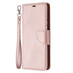 Plain Litchi Skin Stand Leather Wallet Phone Cover Shell for Samsung Galaxy A42 5G