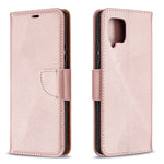 Plain Litchi Skin Stand Leather Wallet Phone Cover Shell for Samsung Galaxy A42 5G