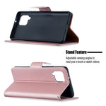 Plain Litchi Skin Stand Leather Wallet Phone Cover Shell for Samsung Galaxy A42 5G