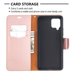 Plain Litchi Skin Stand Leather Wallet Phone Cover Shell for Samsung Galaxy A42 5G