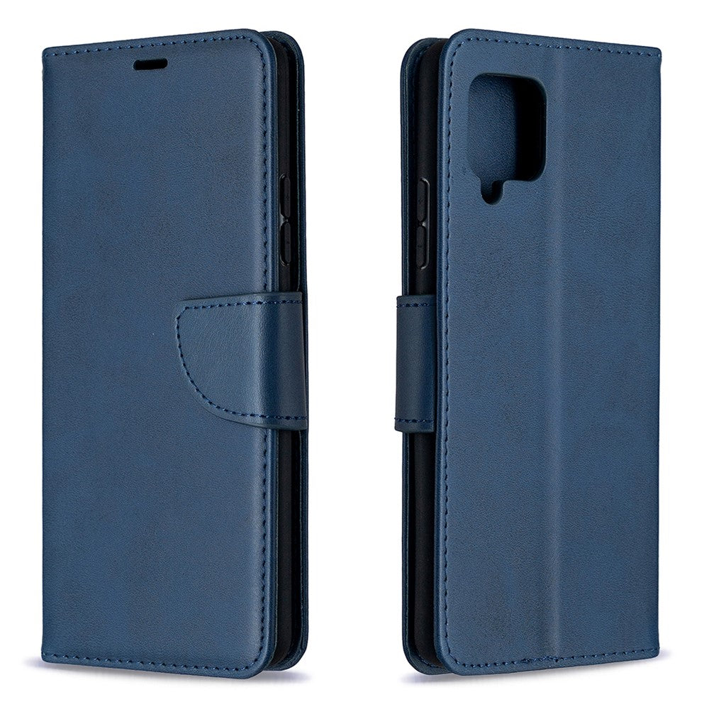 Plain PU Leather Wallet Phone Cover Shell for Samsung Galaxy A42 5G
