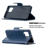 Plain PU Leather Wallet Phone Cover Shell for Samsung Galaxy A42 5G
