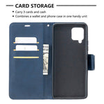Plain PU Leather Wallet Phone Cover Shell for Samsung Galaxy A42 5G