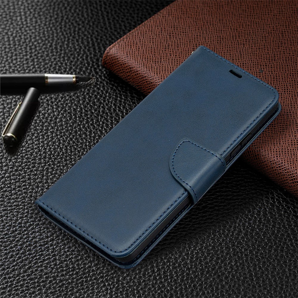 Plain PU Leather Wallet Phone Cover Shell for Samsung Galaxy A42 5G