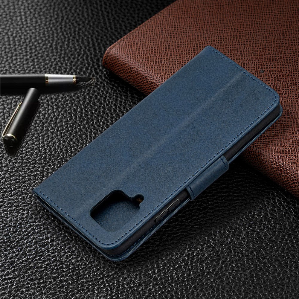 Plain PU Leather Wallet Phone Cover Shell for Samsung Galaxy A42 5G