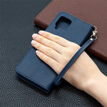 Plain PU Leather Wallet Phone Cover Shell for Samsung Galaxy A42 5G