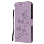 Imprint Butterfly Flowers Leather Shell Wallet Phone Case for Samsung Galaxy A42 5G