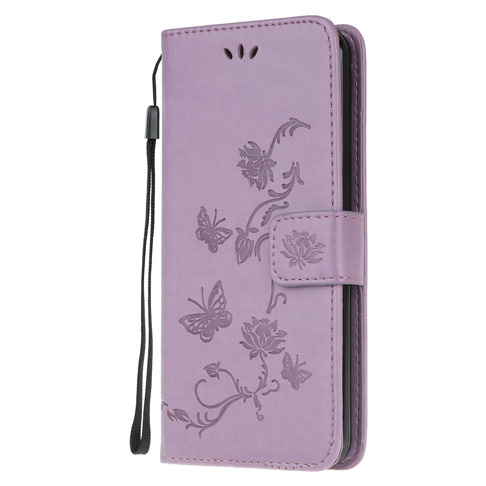 Imprint Butterfly Flowers Leather Shell Wallet Phone Case for Samsung Galaxy A42 5G