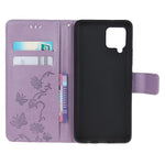 Imprint Butterfly Flowers Leather Shell Wallet Phone Case for Samsung Galaxy A42 5G