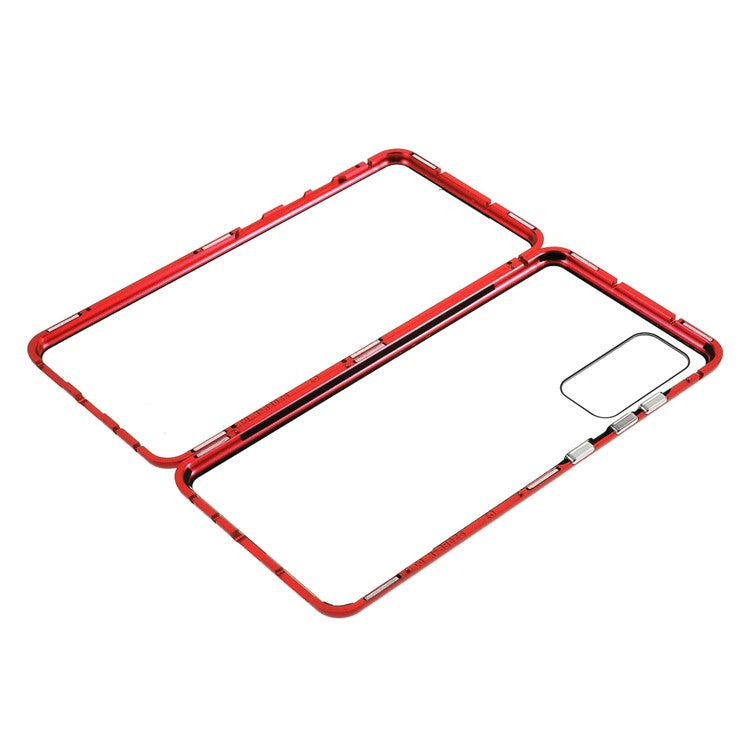 Skal til Samsung Galaxy S20 FE/S20 Fan Edition/S20 FE 5G/S20 Fan Edition 5G/S20 Lite/S20 FE 2022, alt-i-ét aftageligt metalskal + hærdet glas på begge sider (ingen fingeraftrykslås)