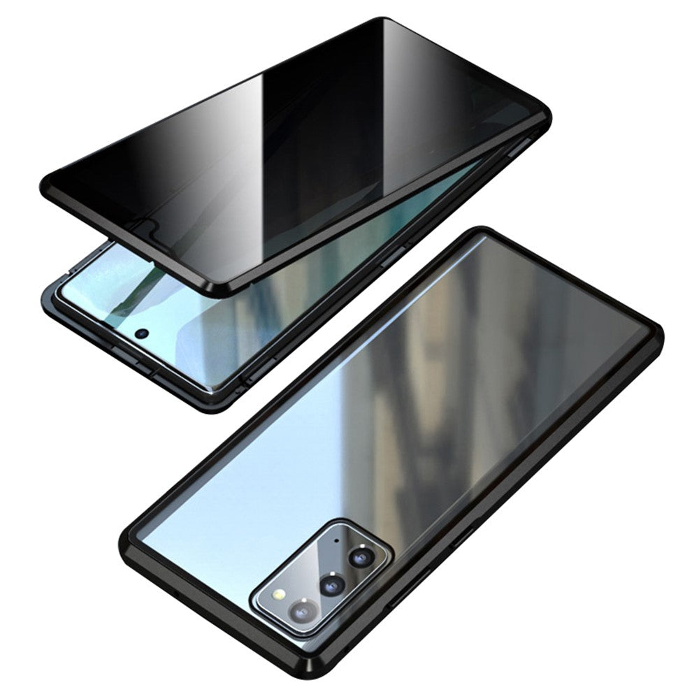 Magnetisk metallram med anti-pip-funktion + hybridskal i härdat glas för Samsung Galaxy S20 FE/Fan Edition/S20 FE 5G/Fan Edition 5G/S20 Lite/S20 FE 2022