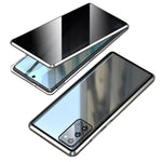 Magnetisk metallram med anti-pip-funktion + hybridskal i härdat glas för Samsung Galaxy S20 FE/Fan Edition/S20 FE 5G/Fan Edition 5G/S20 Lite/S20 FE 2022
