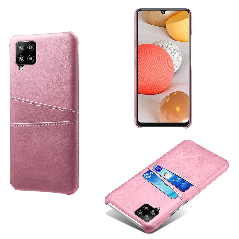 PU-läderbelagt hårt PC-skal med dubbla kortplatser för Samsung Galaxy A42 5G
