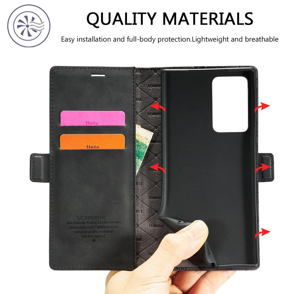 LC.IMEEKE LC Strong Magnetic Series Læderpung Telefon Beskyttende Skal til Samsung Galaxy Note20 Ultra/Note20 Ultra 5G